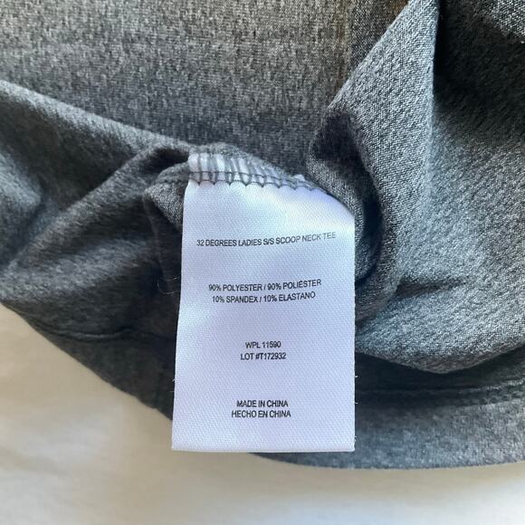 32 Degrees Cool Women’s Short Sleeve T-shirt size L, Solid Gray - Picture 7 of 8